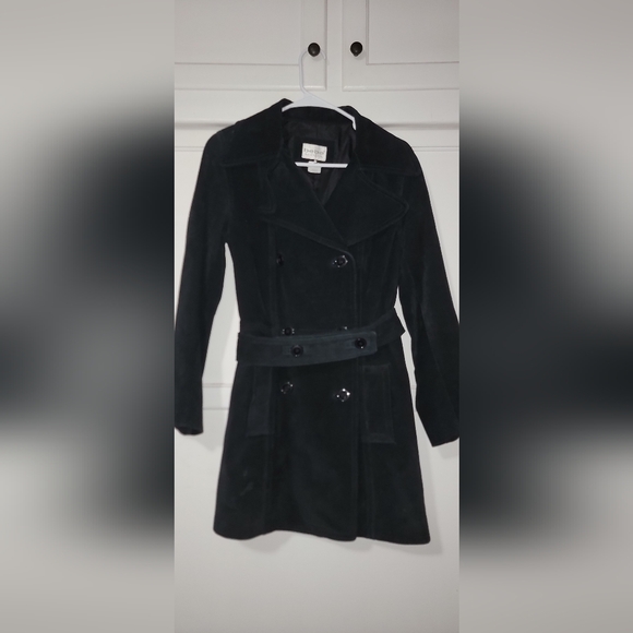 bebe Jackets & Blazers - bebe Black Suede Trench Coat Size Small